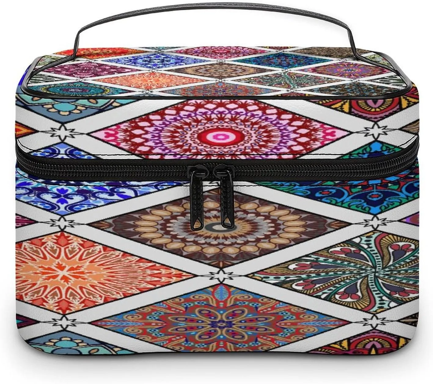 Women Leather Cosmetic Bag, Zipper Makeup Case Purse Holder Pouch Handbag