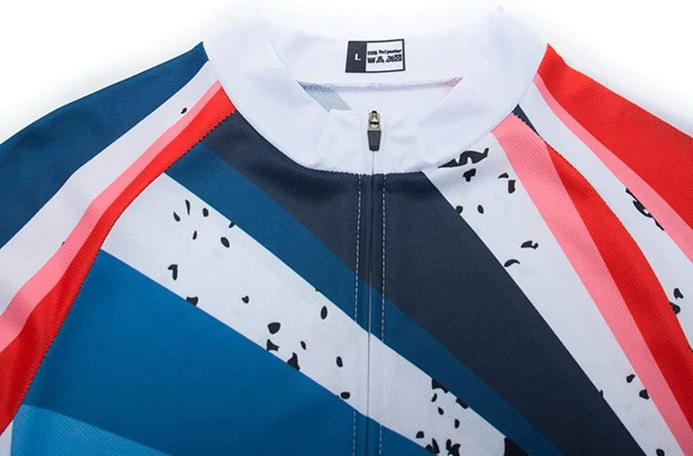 Women's Cycling Clothing Set Road Bike Shirts Short Sleeve Breathable Cycling Jersey with Gel Padded Bib Shorts