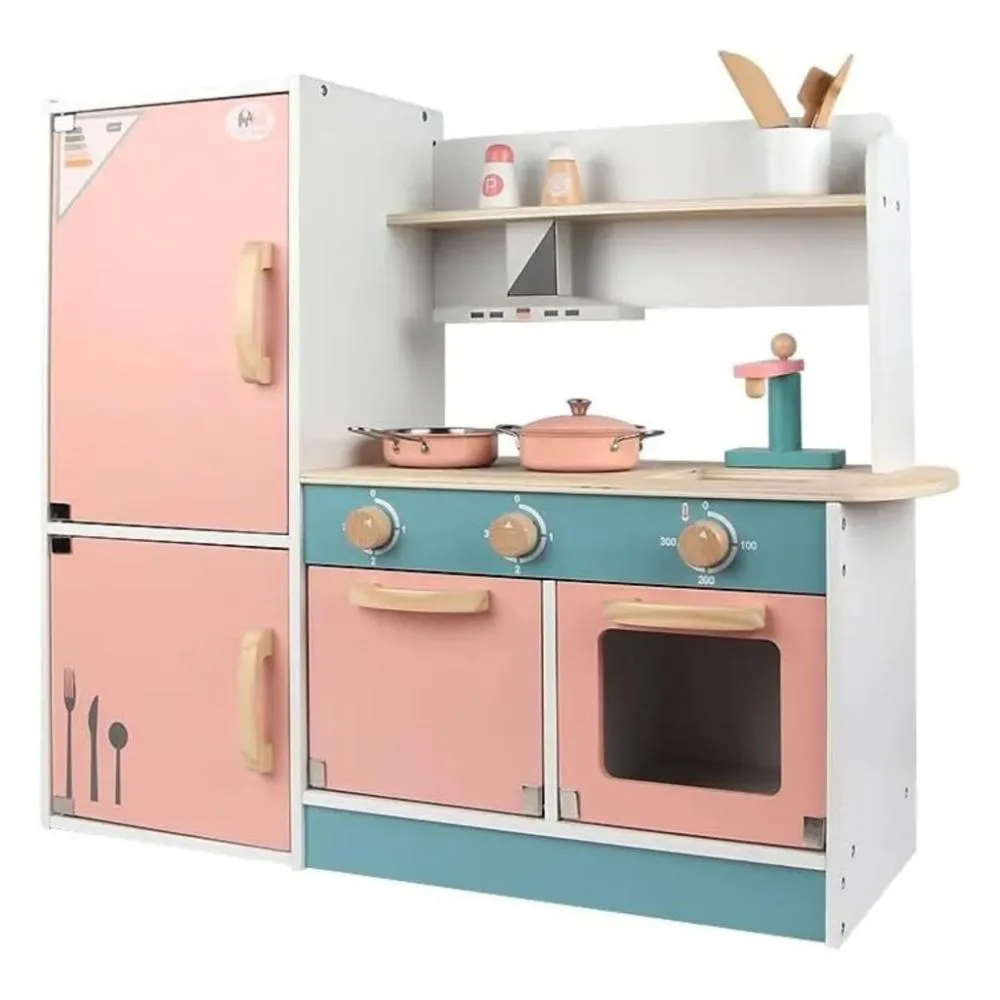 Wooden Kitchen Playset for Kids (Refrigerator Kitchen Set)