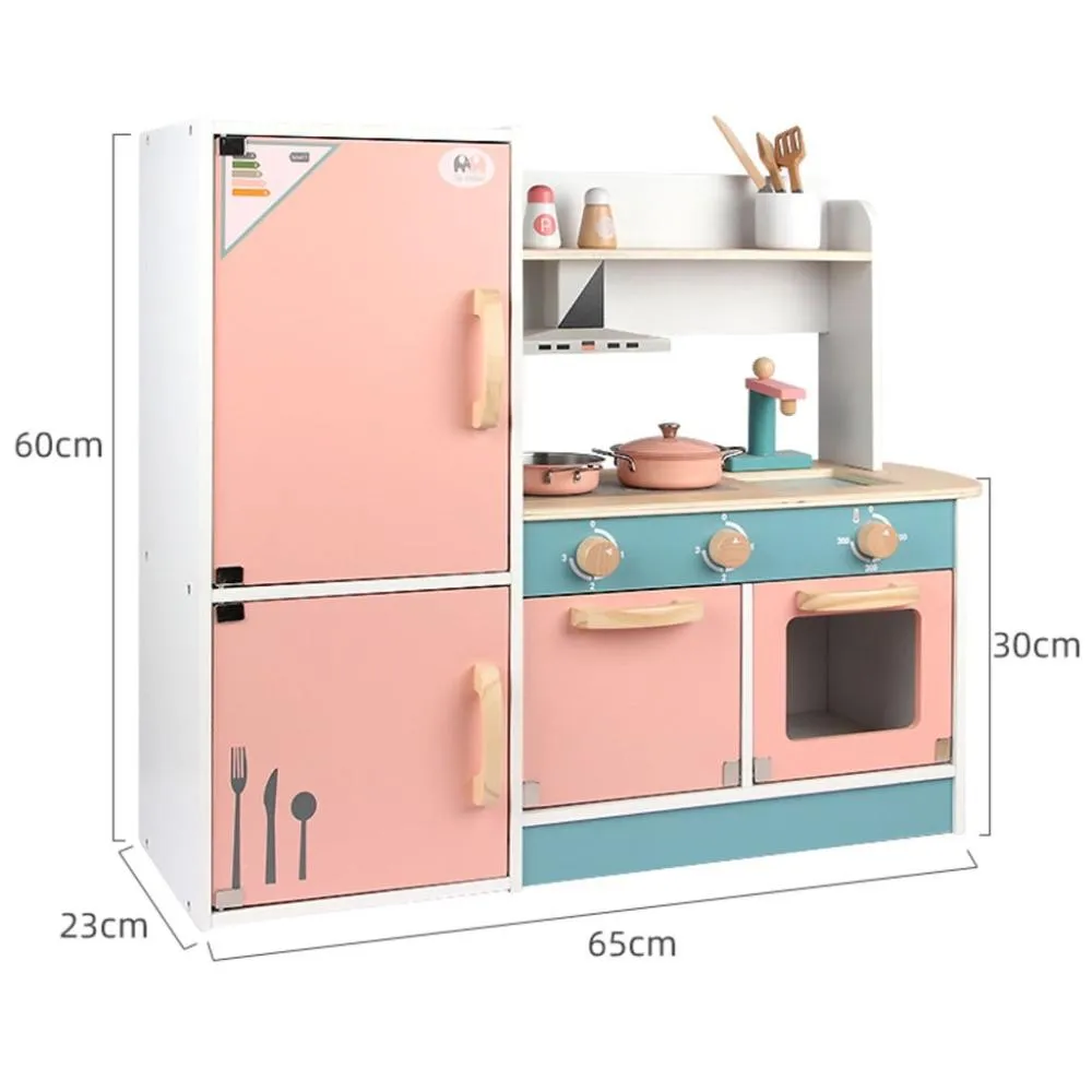 Wooden Kitchen Playset for Kids (Refrigerator Kitchen Set)