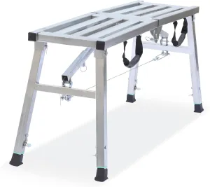 Work Platform Adjustable Height Steel Portable Scaffolding Platform 380 LBS Load Capacity 38''X12 Folding Step Ladder Drywall Painting Stool (38inch)