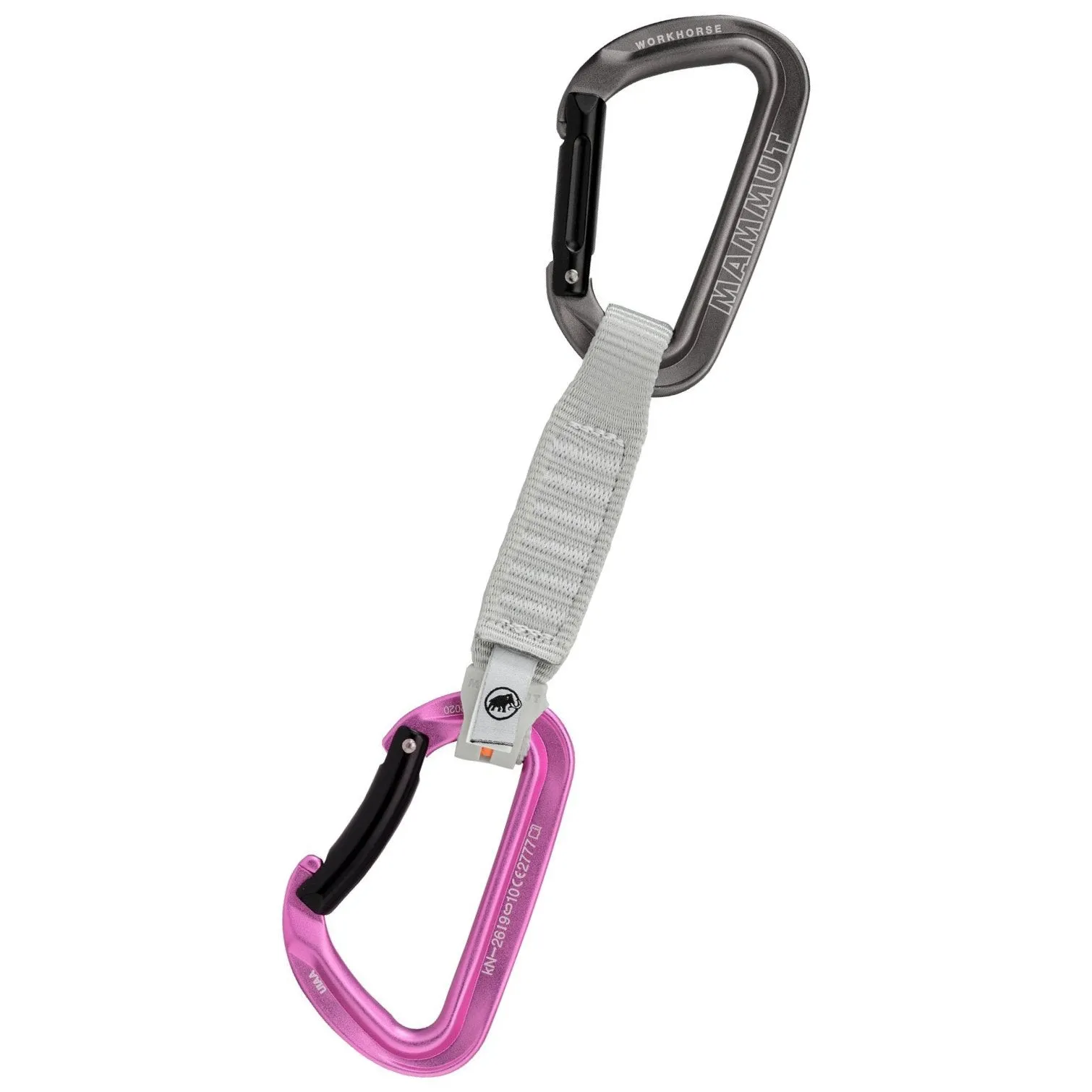 Workhorse keylock (12cm) - pink, quickdraw set - 6 pack