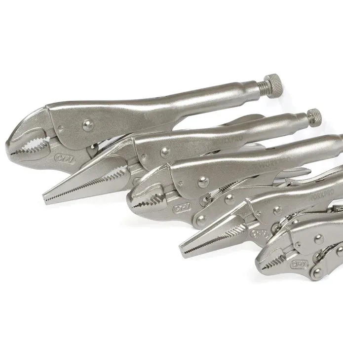 WORKPRO 5PCE CR-V LOCKING GRIP PLIER SET