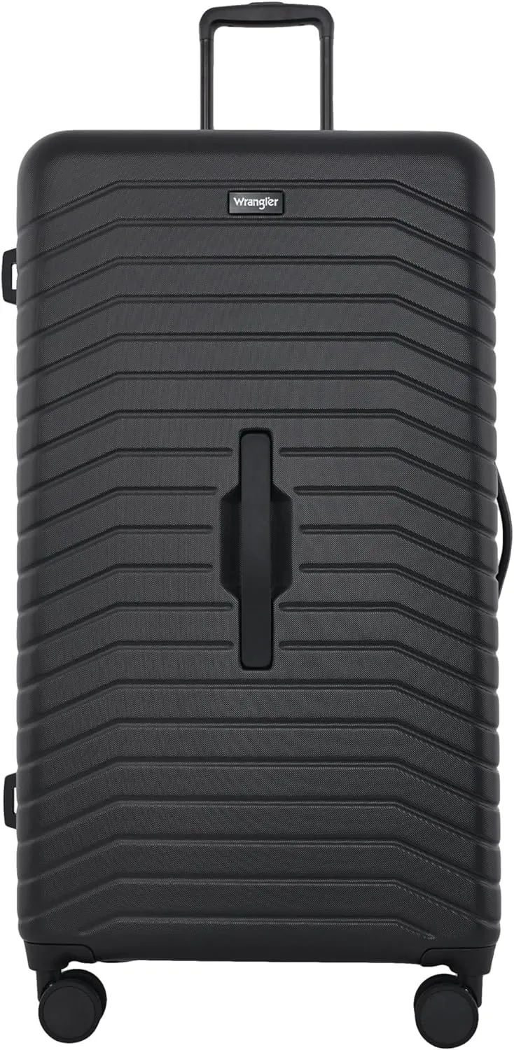Wrangler Trunk Spinner Set, Black, 2 Luggage & 2 Packing Cubes