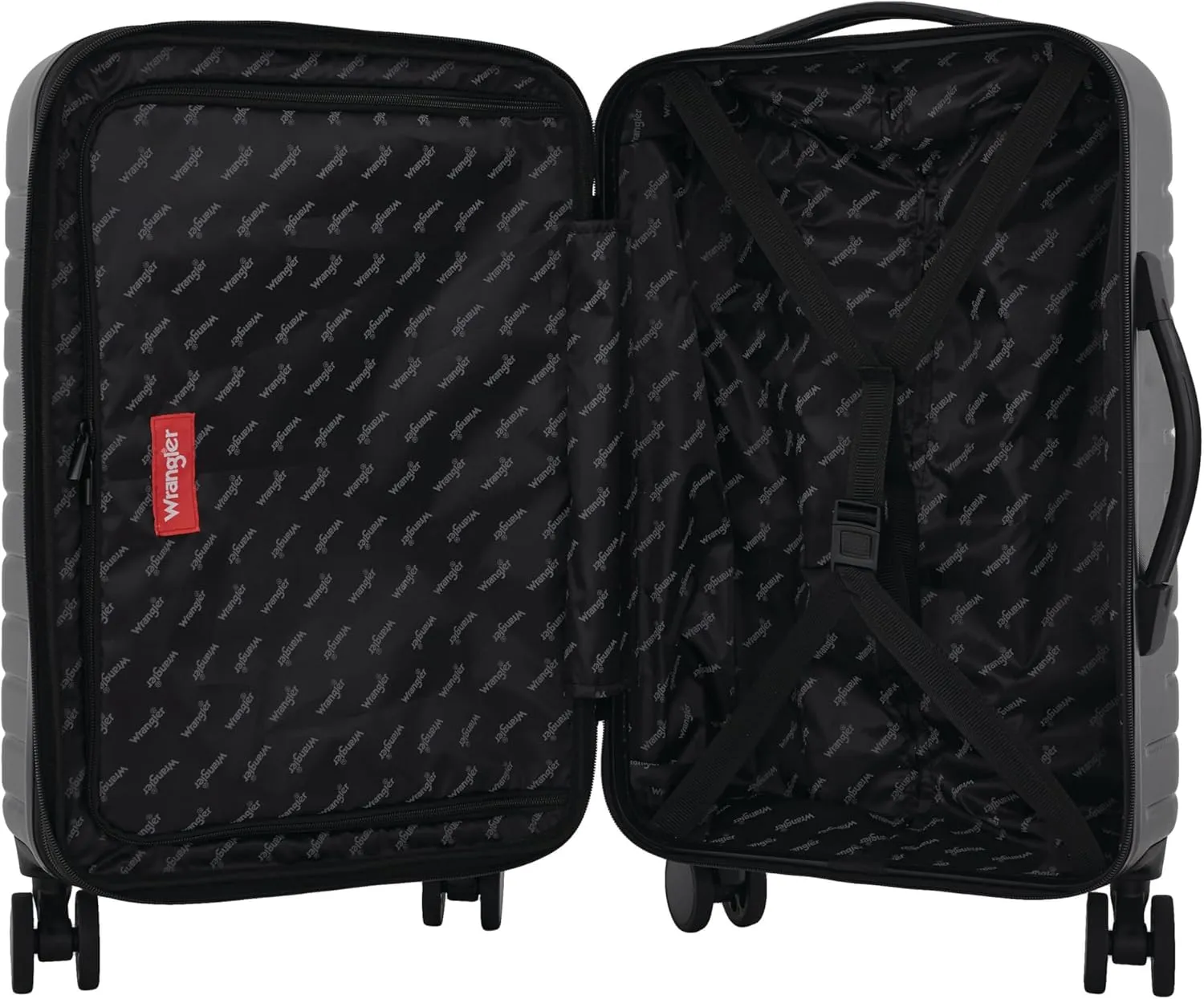 Wrangler Trunk Spinner Set, Black, 2 Luggage & 2 Packing Cubes