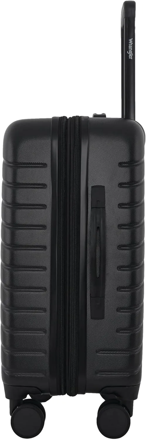 Wrangler Trunk Spinner Set, Black, 2 Luggage & 2 Packing Cubes