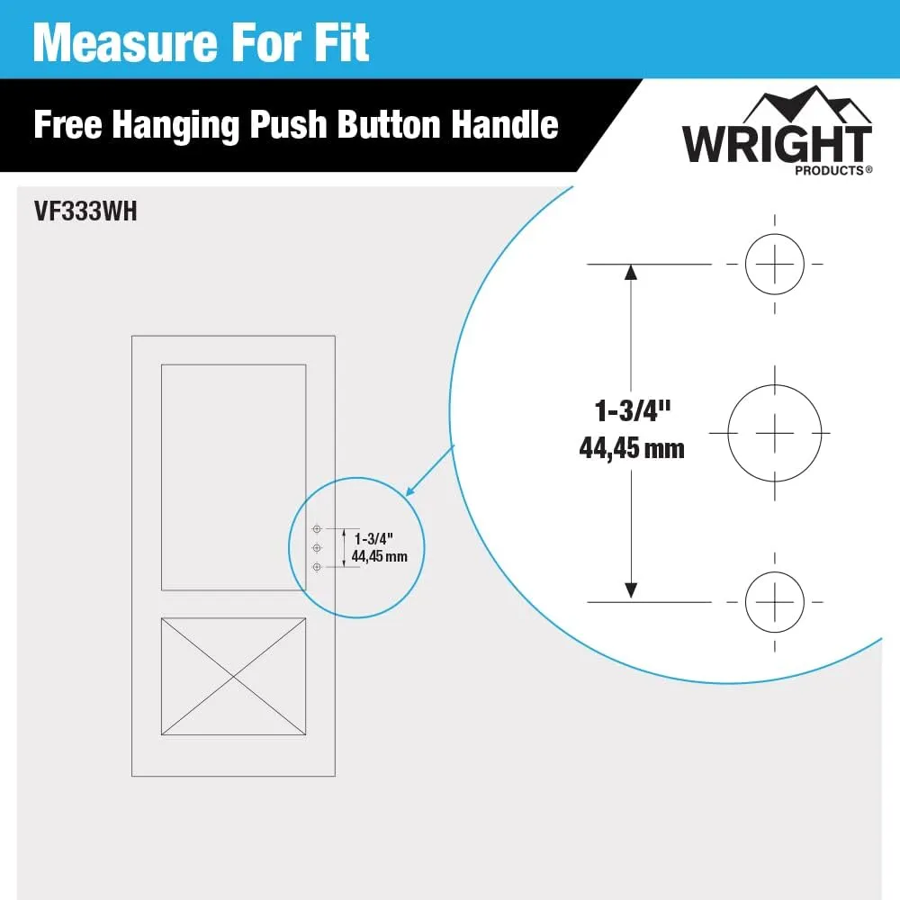Wright Products - Free Hanging Push Button Door Latch for Screen and Storm Doors, White