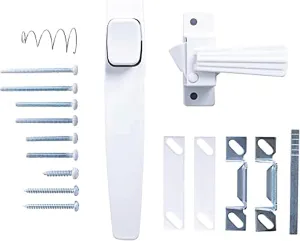 Wright Products - Free Hanging Push Button Door Latch for Screen and Storm Doors, White
