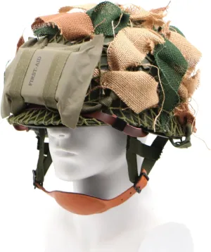 WW2 WWII US Airborne M1C Helmet 506 th Parachute Infantry Jump Version with First Aid Pouch Camouflage Net