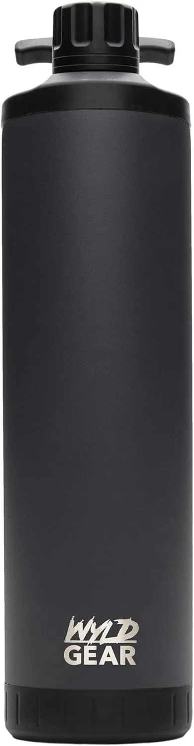 WYLD GEAR Mag Series - Stainless Steel Water Bottle with Magnetic Cap - 24oz Gray