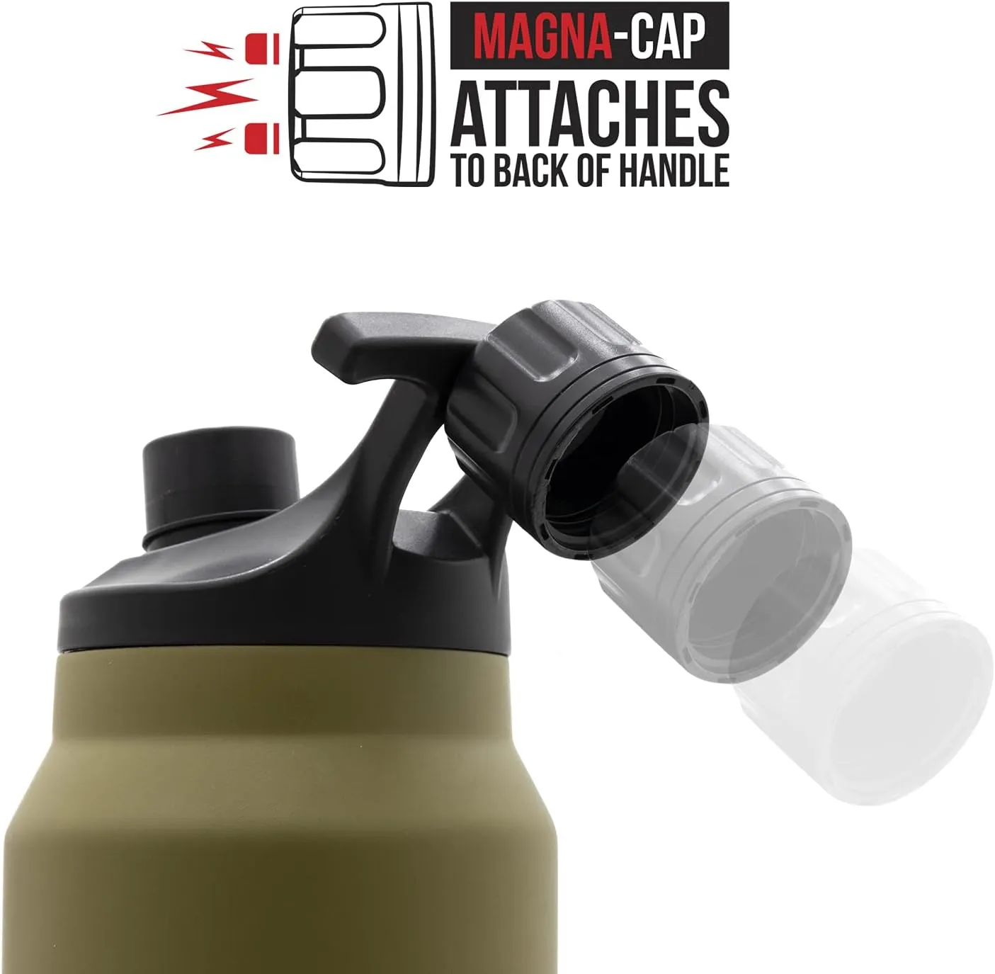 WYLD GEAR Mag Series - Stainless Steel Water Bottle with Magnetic Cap - 24oz Gray