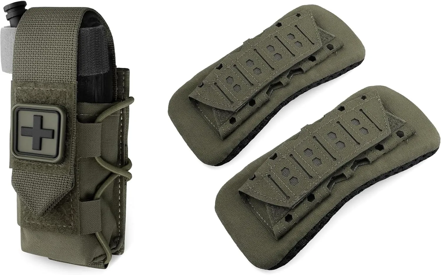 WYNEX 2 Pack Shoulder Strap Pad for Vest Carrier, MOLLE Tourniquet Holder, Tactical Plate Shoulder Pads Strap Cushion Vest Accessories IFAK TQ Holder Tactical Medical TQ Pouch