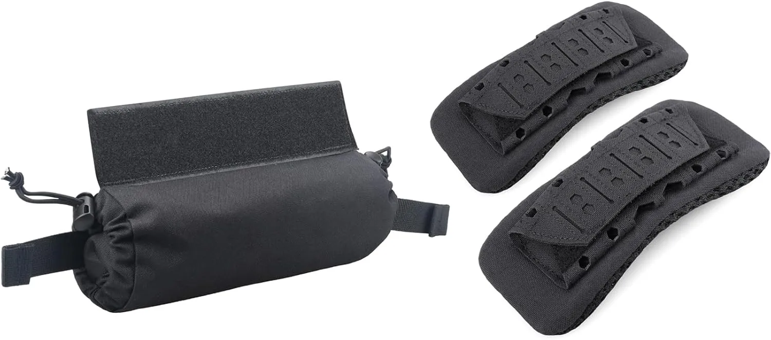 WYNEX Tactical First Aid Drop Dump Pouch, 2 Pack Shoulder Strap Pad for Vest Carrier, Medical Trauma Roll Up Drop Pouch Tactical Plate Shoulder Pads Vest Accessories