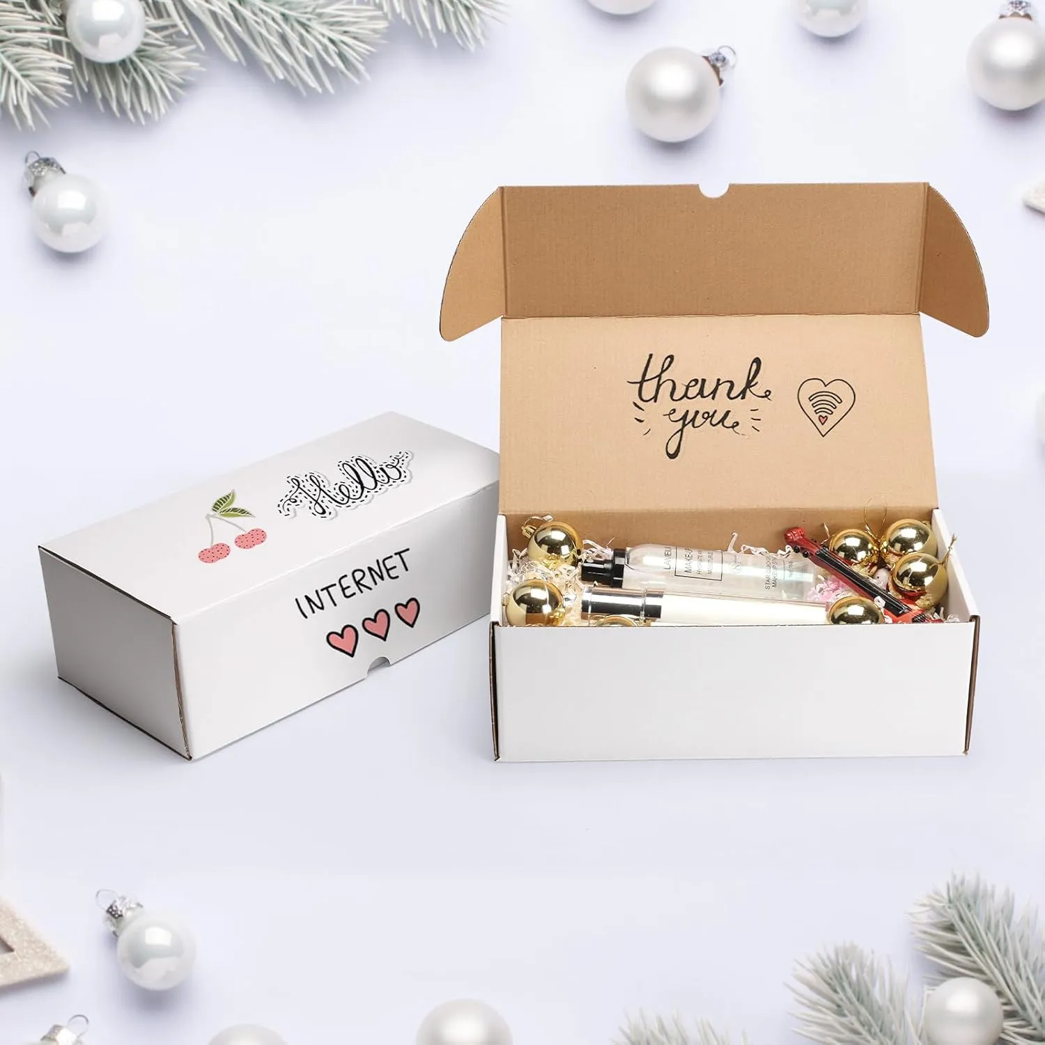 ZBEIVAN 12x6x4 White Shipping Boxes Set of 20, Corrugated Cardboard Mailer Boxes for Packaging Small Business Mailing Gifts
