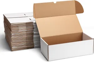 ZBEIVAN 12x6x4 White Shipping Boxes Set of 20, Corrugated Cardboard Mailer Boxes for Packaging Small Business Mailing Gifts