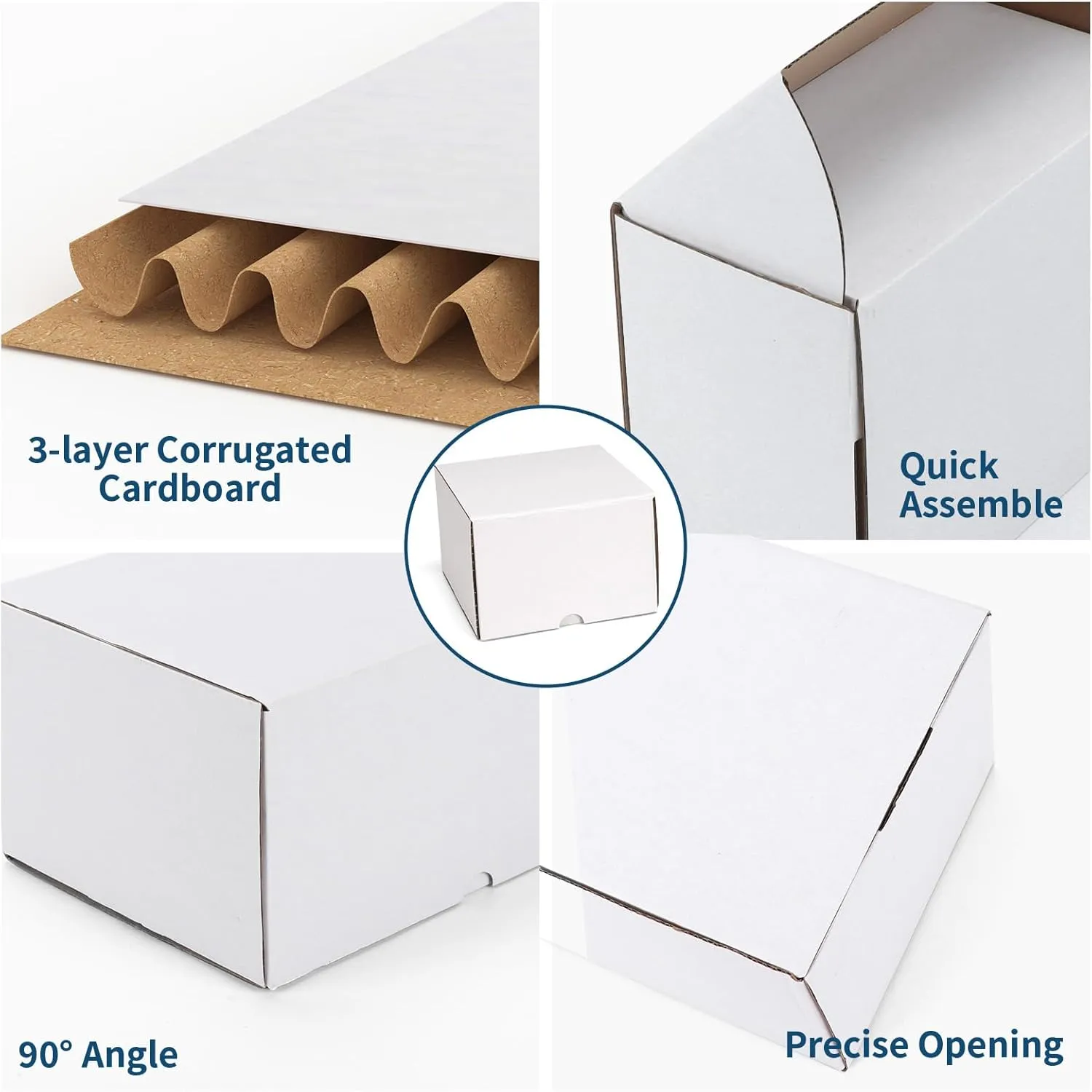 ZBEIVAN 12x6x4 White Shipping Boxes Set of 20, Corrugated Cardboard Mailer Boxes for Packaging Small Business Mailing Gifts
