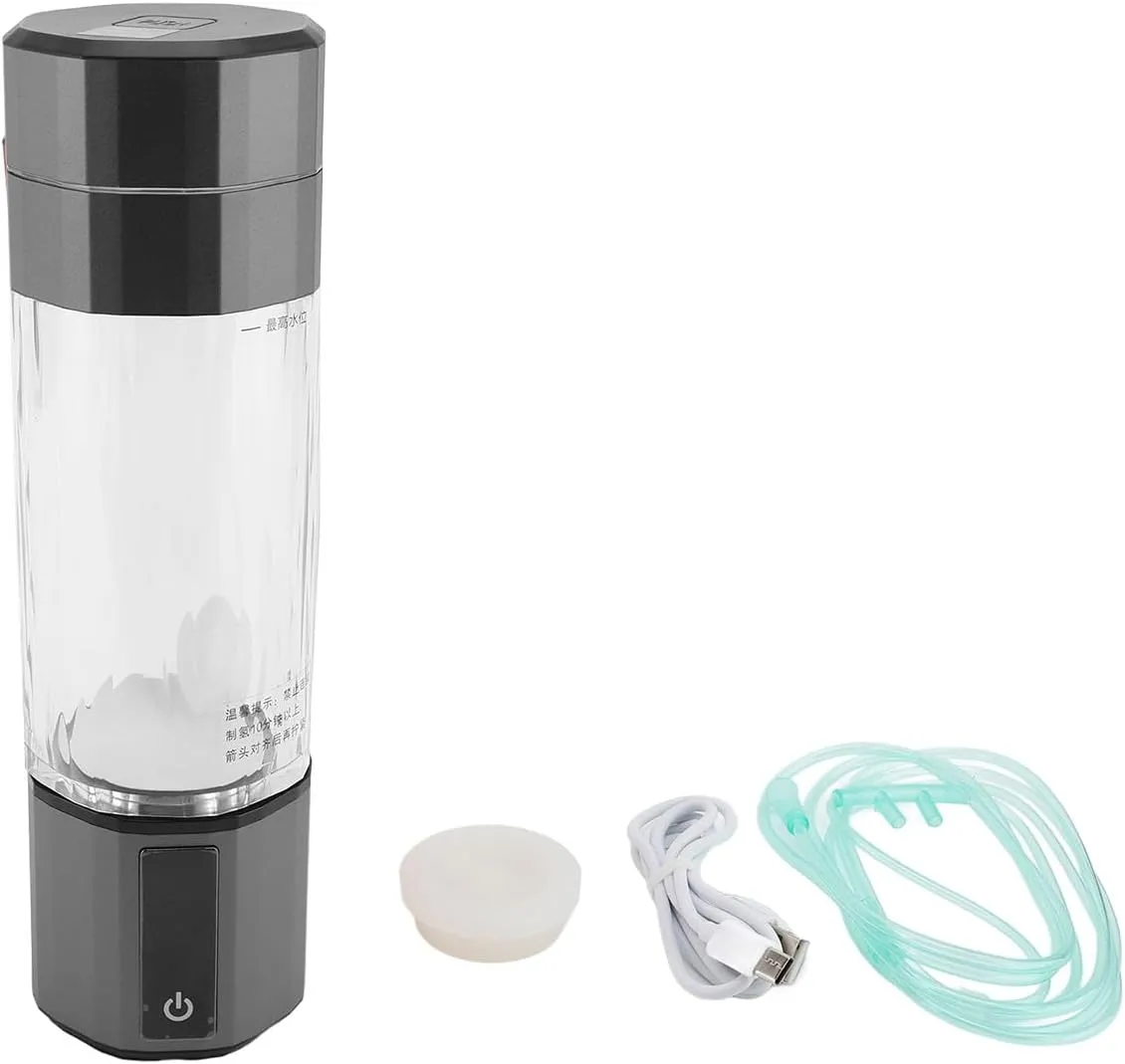 ZJchao 9800ppb Hydrogen Water Bottle with Quick Electrolysis, Ionizer 230ml High Concentration Cup for Home Office, Made of Food Grade PC Material (Gray)