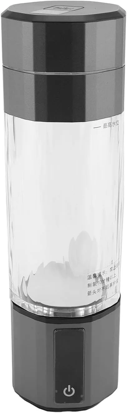 ZJchao 9800ppb Hydrogen Water Bottle with Quick Electrolysis, Ionizer 230ml High Concentration Cup for Home Office, Made of Food Grade PC Material (Gray)