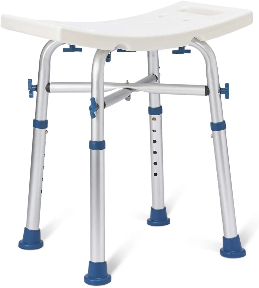Zler Heavy Duty Shower Chair 500lb, Adjustable Height Bath and Medical Tool Free Anti-Slip Shower Bench Bathtub Stool Seat for Elderly, Senior, Handicap & Disabled