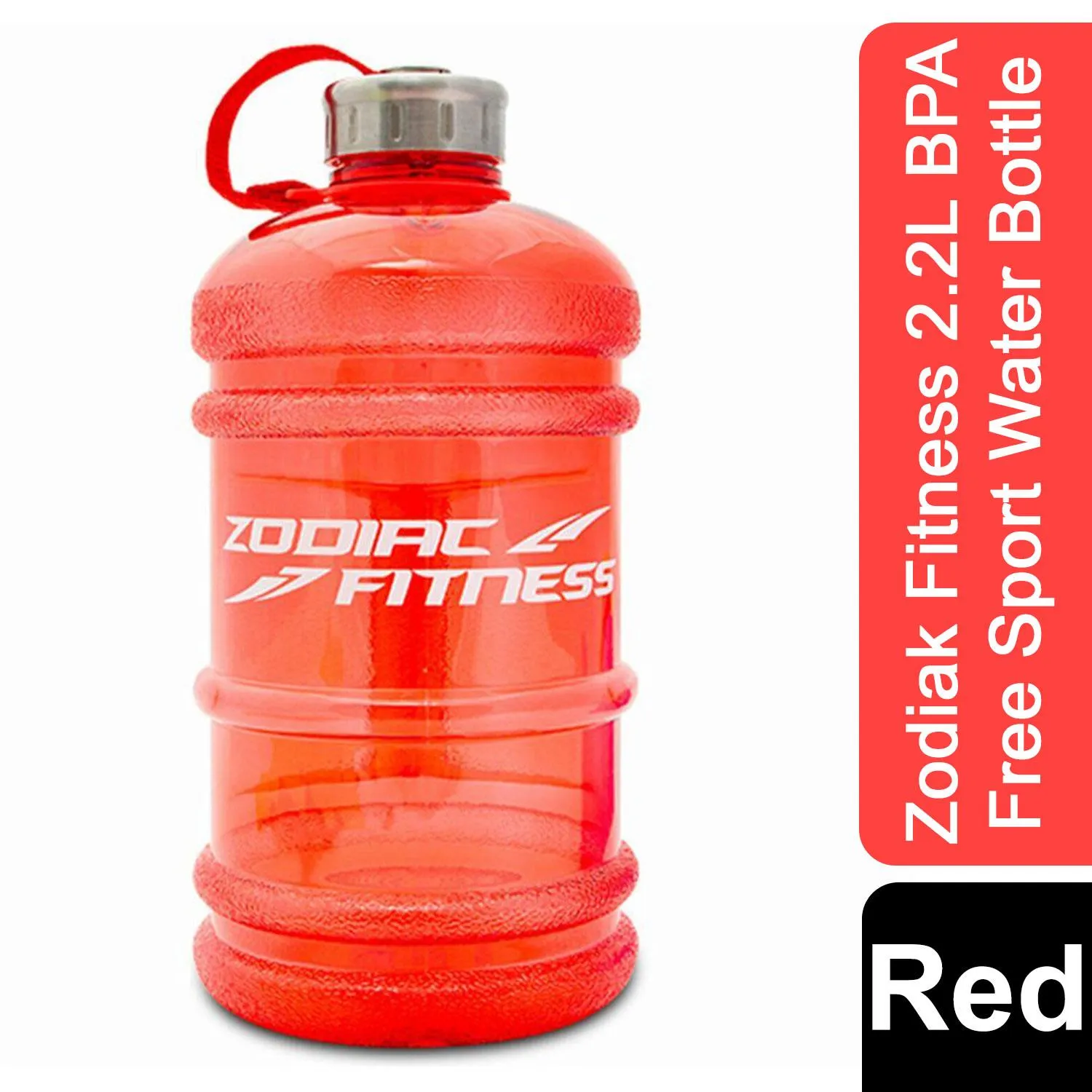 Zodiak Fitness 2.2L BPA Free Sport Water Bottle - Red