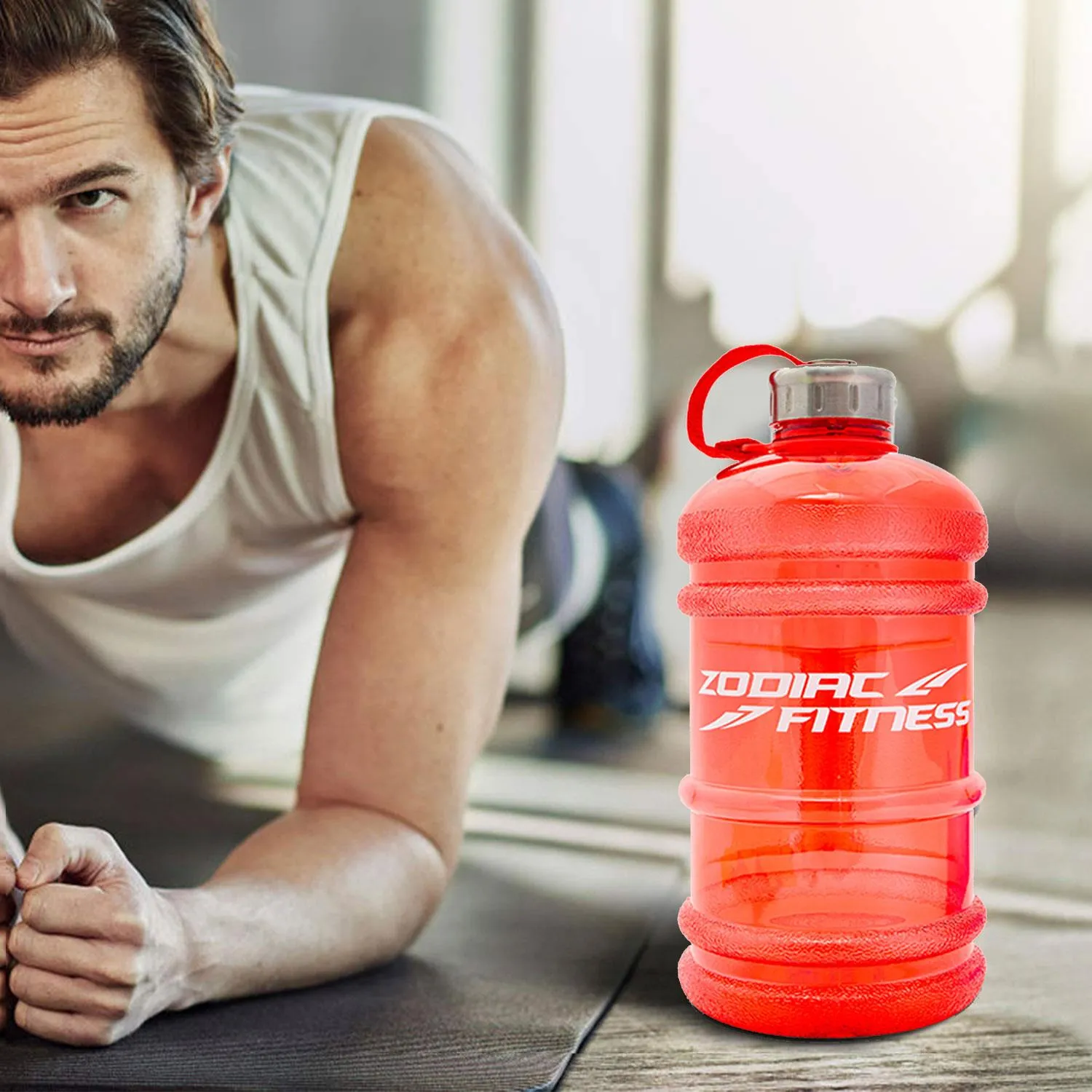 Zodiak Fitness 2.2L BPA Free Sport Water Bottle - Red
