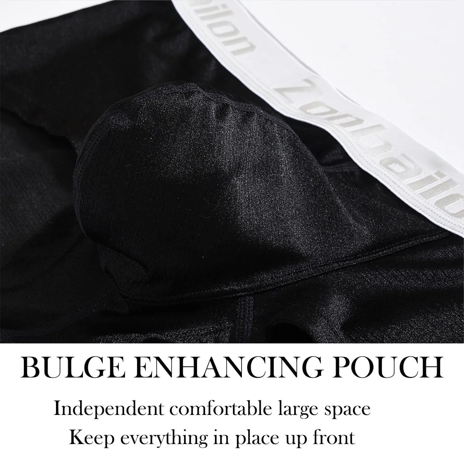 ZONBAILON Mens Sexy Ice Silk Boxer Briefs Underwear Low Rise Bulge Enhancing Pouch Trunks Pack M L XL 2XL 3XL